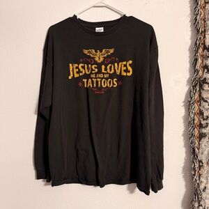 Men’s Delta Black Long Sleeve Shirt with Gold Graphic
